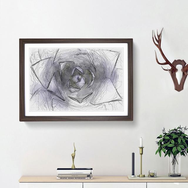 Lilac Succulent Plant in Abstract - Picture Frame Graphic Art Print East Urban Home Frame Option: Walnut Framed, Size: 36cm H x 48cm W x 2cm D on Productcaster.