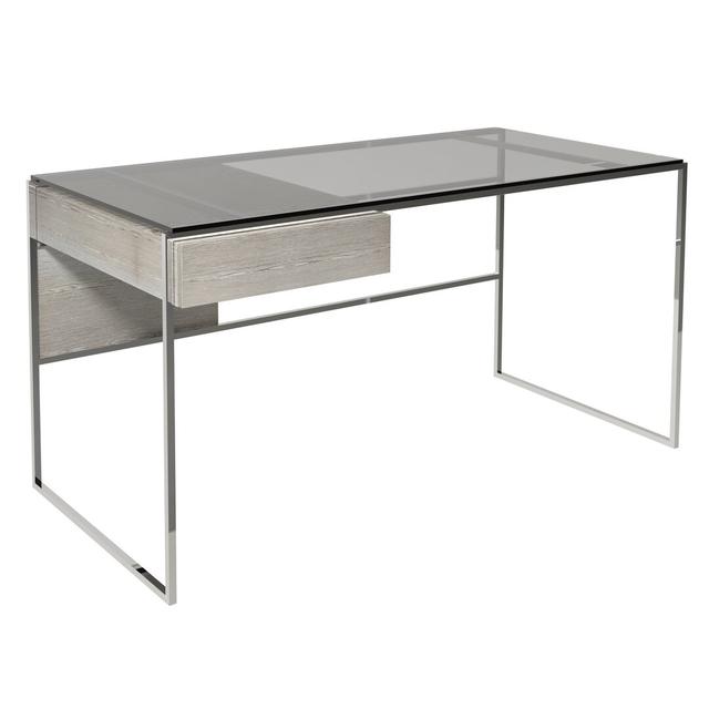 Schreibtisch Euclid Canora Grey Farbe (Gestell): Silber on Productcaster.