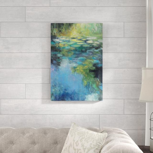 Water Lilies III by Julia Purinton - Wrapped Canvas Painting Print Blue Elephant Size: 76cm H x 51cm W x 3.8cm D on Productcaster.