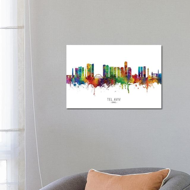 Tel Aviv Israel Skyline by Michael Tompsett - Wrapped Canvas Print Latitude Run Size: 45.72cm H x 66.04cm W x 1.91cm D on Productcaster.