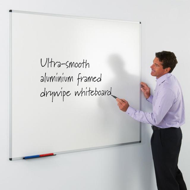 Wall Mounted Whiteboard Symple Stuff Size: 120 cm H x 150 cm W on Productcaster.