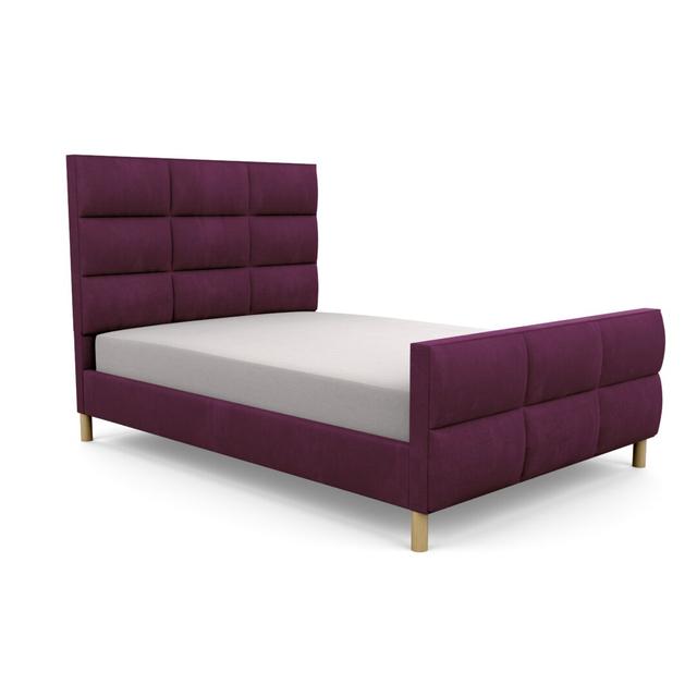 Premium Broughton Upholstered Bed Frame Brayden Studio Upholstery Material: Velvet, Size: Super King (6'), Upholstery Colour: Boysenberry on Productcaster.