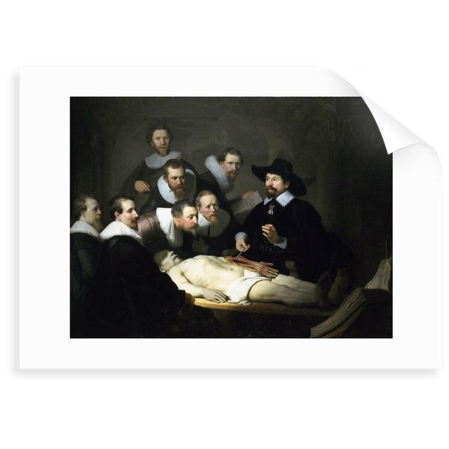 The Anatomy Lesson of Dr Nicolaes Tulp by Rembrandt van Rijn - Painting Print Marlow Home Co. Size: 50 cm H x 70 cm W x 0.2 cm D, Format: Unframed Pap on Productcaster.