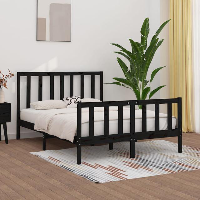 Jesika Bed Frame 17 Stories Colour: Black, Size: Double (4'6) on Productcaster.