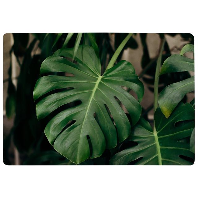 Jalysa Monstera Leaves in Home Interior Shaggy Green Rug East Urban Home Rug Size: Rectangle 160cm x 230cm on Productcaster.