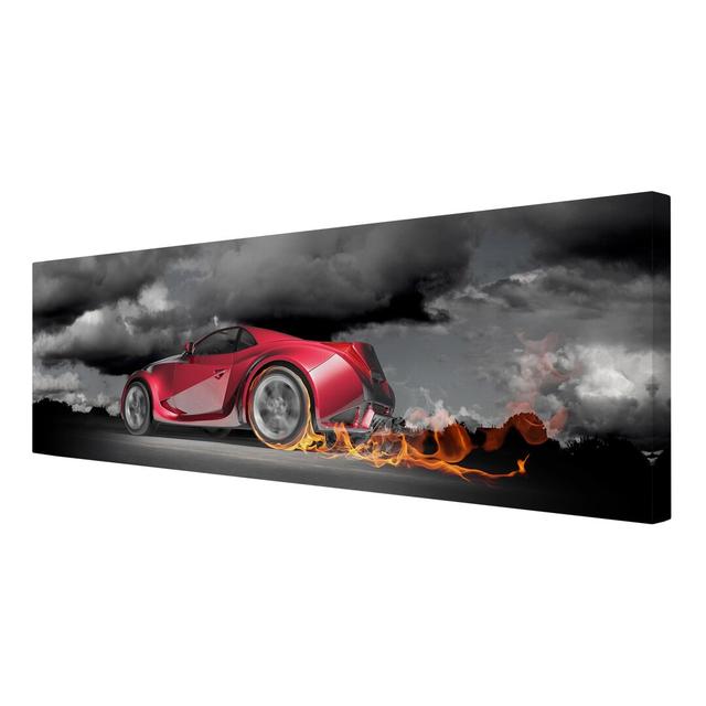 Flaming Passion - Wrapped Canvas Graphic Art Print East Urban Home Size: 70cm H x 200cm W x 2cm D on Productcaster.