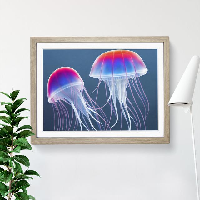 Jellyfish Vol.2 - Picture Frame Graphic Art Metro Lane Frame Colour: Oak Framed, Size: 25cm H x 34cm W x 2cm D on Productcaster.