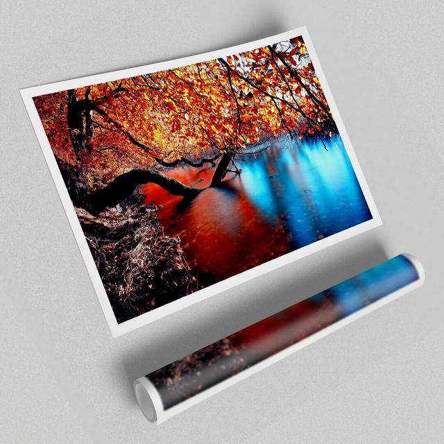 Tree Branches over the Lake - Graphic Art Print on Paper East Urban Home Size: 59.4 cm H x 84.1 cm W on Productcaster.