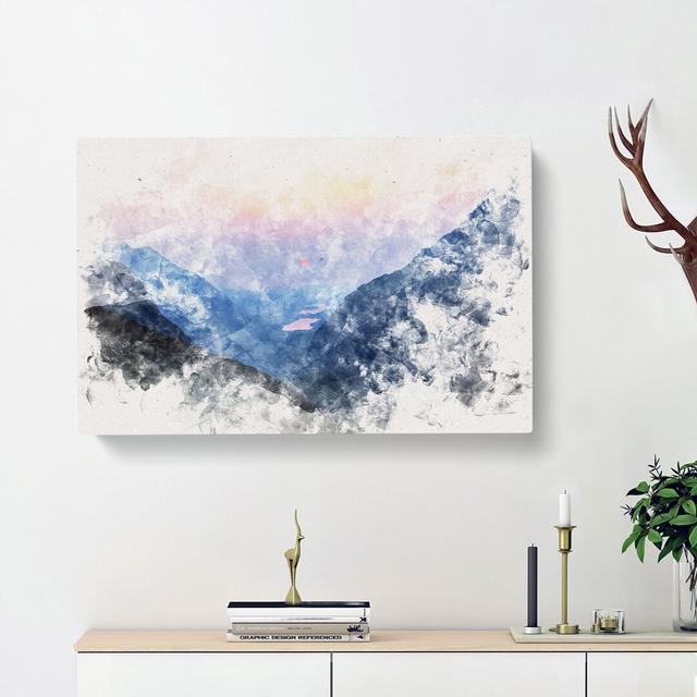 Sunset in Snowdonia in Wales - Wrapped Canvas Graphic Art Print East Urban Home Size: 60cm H x 91cm W x 3cm D on Productcaster.