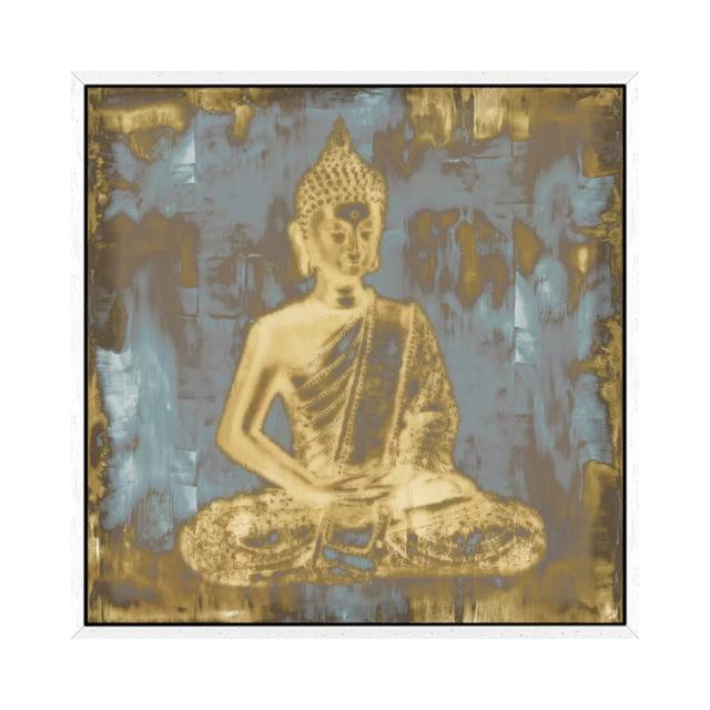 Leinwandbild Meditating Buddha East Urban Home Größe: 66,04 cm H x 66,04 cm B x 3,81 cm T, Format: Schattenfugenrahmen in Weiß on Productcaster.