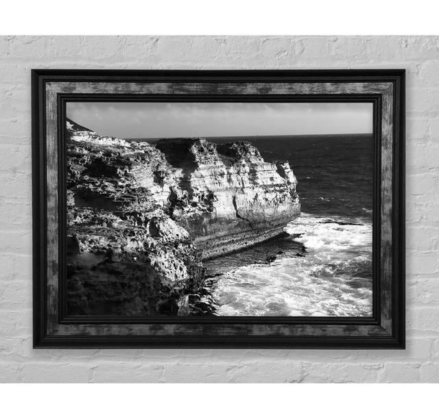 The Waves On The Ocean Cove B N W - Single Picture Frame Art Prints Bright Star Size: 84.1cm H x 142.2cm W x 8cm D on Productcaster.