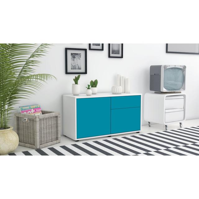 Montrose Sideboard 17 Stories Body/Front colour: White/Dark blue on Productcaster.