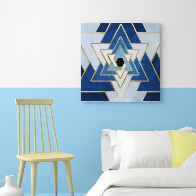 Azure Star - Wrapped Canvas Print East Urban Home Size: 76.2 cm H x 76.2 cm W x 3.8 cm D on Productcaster.