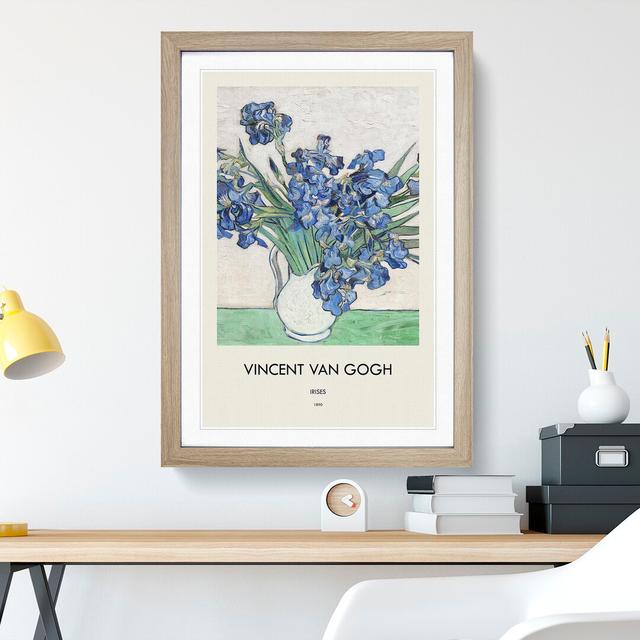 Vase of Irises Vol.1 by Vincent Van Gogh - Picture Frame Art Prints East Urban Home Frame Option: Oak, Size: 65cm H x 48cm W x 2cm D on Productcaster.