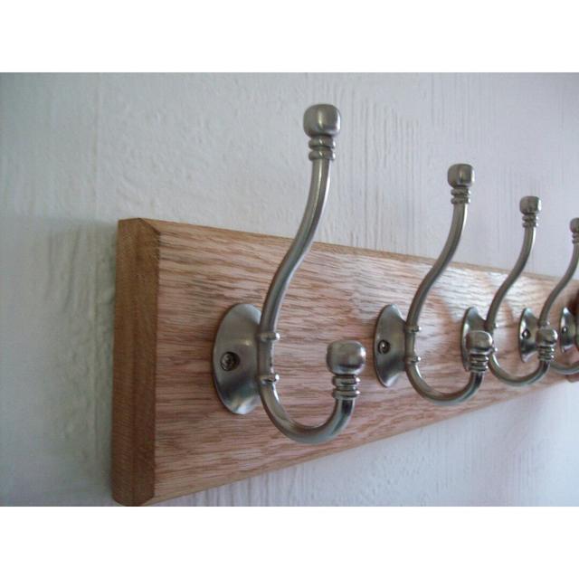 Muscoy Solid Wood 10 - Hook Wall Mounted Coat Rack Rosalind Wheeler Colour: Satin Nickel on Productcaster.