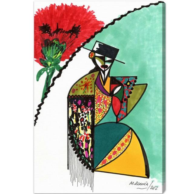 'Flamenca' Graphic Art Wrapped on Canvas Oliver Gal Size: 77cm H x 51cm W on Productcaster.