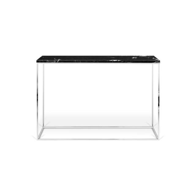 Duell Console Table Ebern Designs Colour (Table Base): Black, Size: 76 H x 119 W x 41 D cm, Colour (Table Top): Black on Productcaster.