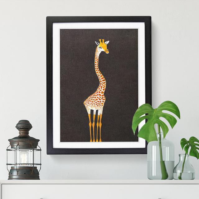 FRM-V0523-1077X Giraffe Stippling - Single Picture Frame Print Latitude Vive Format: Oak Framed, Size: 64cm H x 46cm W x 2cm D on Productcaster.