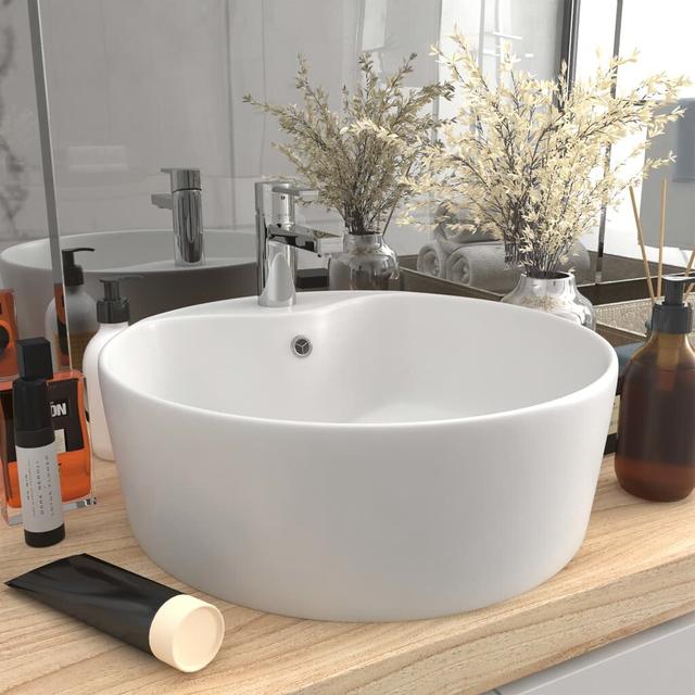 Belfry Bathroom Kyzer 360mm L x 360mm W Ceramic Circular Sink with Overflow Belfry Bathroom Finish: White on Productcaster.