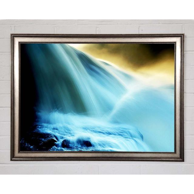 Veda Heavens Waterfalls Framed Print Wall Art Alpen Home Size: 59.7cm H x 84.1cm W x 1.5cm D, Format: Matte Black Framed Paper on Productcaster.