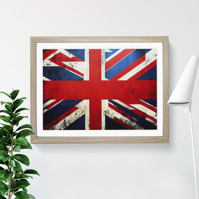 Painted Union Jack Flag Vol.4 - Picture Frame Painting 17 Stories Size: 34cm H x 46cm W x 2cm D, Format: Oak Framed on Productcaster.