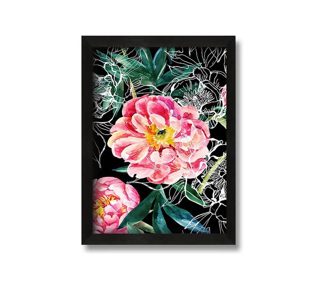 Huge Pink Flowers - Picture Frame Painting on Canvas Rosalind Wheeler on Productcaster.