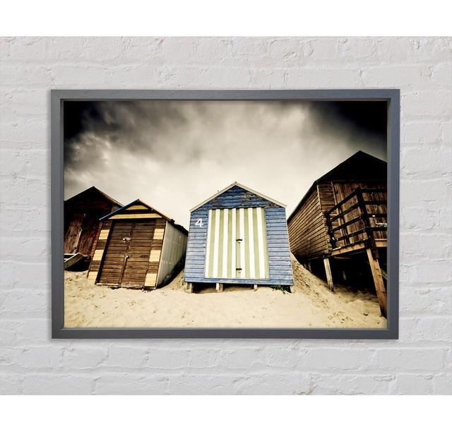 Winter Beach Huts Framed Print Bright Star Size: 59.7cm H x 84.1cm W x 3.3cm D on Productcaster.