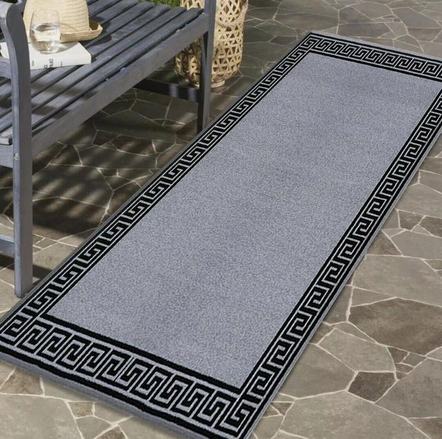 Allissia Grey/Black Rug Canora Grey Rug Size: Rectangle 80 x 150cm on Productcaster.