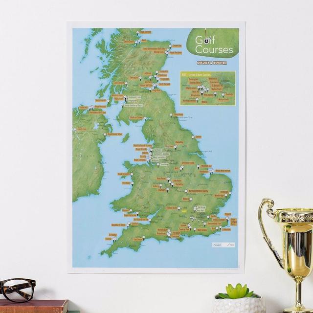 Scratch off UK Golf Courses - Unframed Art Prints on Paper Latitude Run on Productcaster.