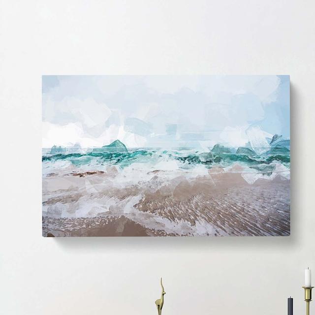 Beach In Santa Cruz California In Abstract - Wrapped Canvas Print East Urban Home Size: 50cm H x 76cm W x 3cm D on Productcaster.