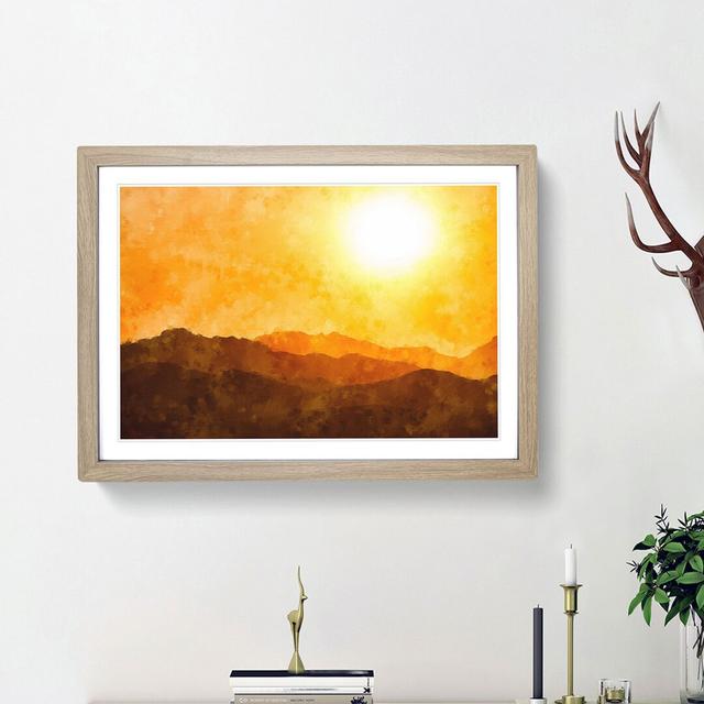 Mountain Layers - Picture Frame Painting Print East Urban Home Frame Option: Oak Framed, Size: 45cm H x 63cm W x 2cm D on Productcaster.