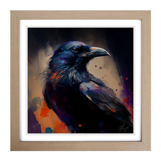 Raven Gestural - Single Picture Frame Art Prints on Wood Alpen Home Frame Colour: Oak on Productcaster.