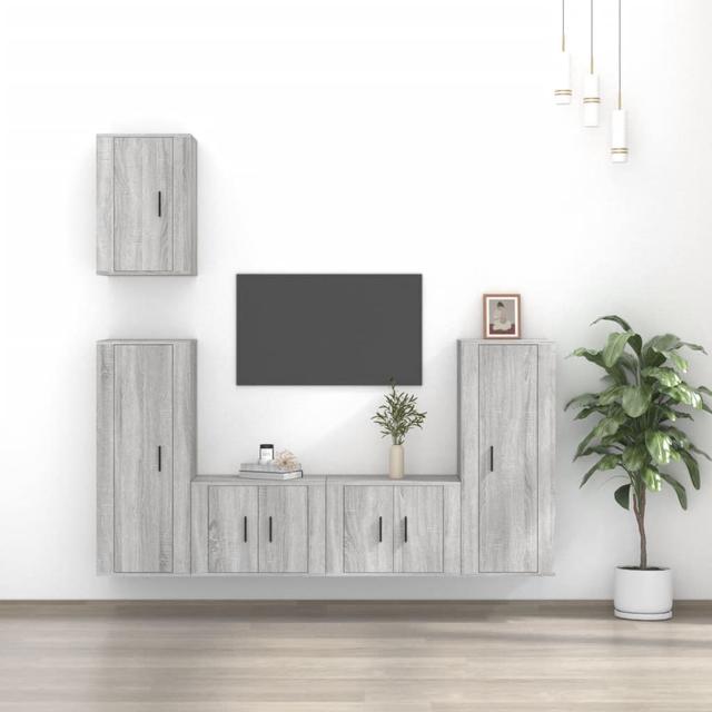 TV-Schrank Aleeha für TVs bis zu 85" (Set of 5) Brayden Studio Farbe: Hochglanzweiß on Productcaster.