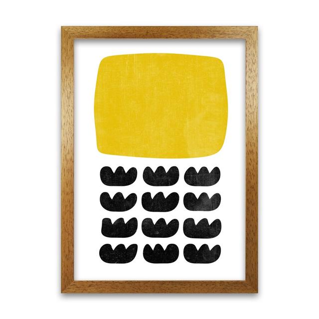 Yellow And Black Abstract Original - Print Norden Home Frame Option: Oak Frame, Size: 30cm H x 21cm W x 3cm D on Productcaster.