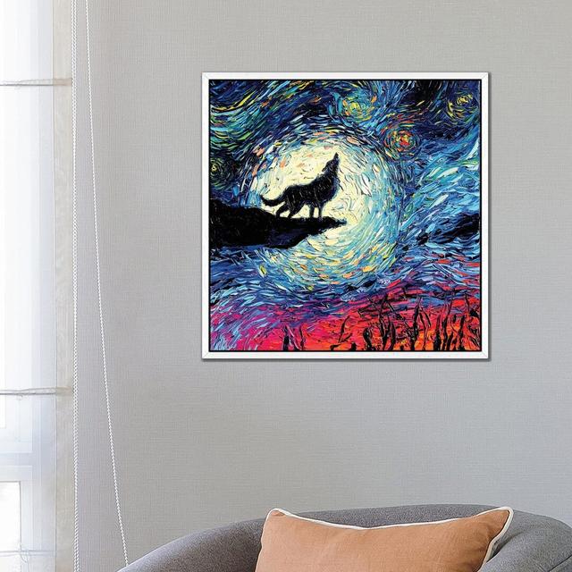 Van Gogh Never Howled At The Moon by Aja Trier - Painting on Canvas Alpen Home Format: White Framed Canvas, Size: 66.04cm H x 66.04cm W x 3.81cm D on Productcaster.