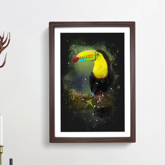 Resting Toucan - Picture Frame Graphic Art Print East Urban Home Size: 45cm H x 33cm W x 2cm D, Frame Option: Walnut Framed on Productcaster.