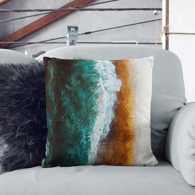 Beach in Santa Monica Cushion with Filling East Urban Home Size: 55 x 55 cm, Backing Colour: White on Productcaster.