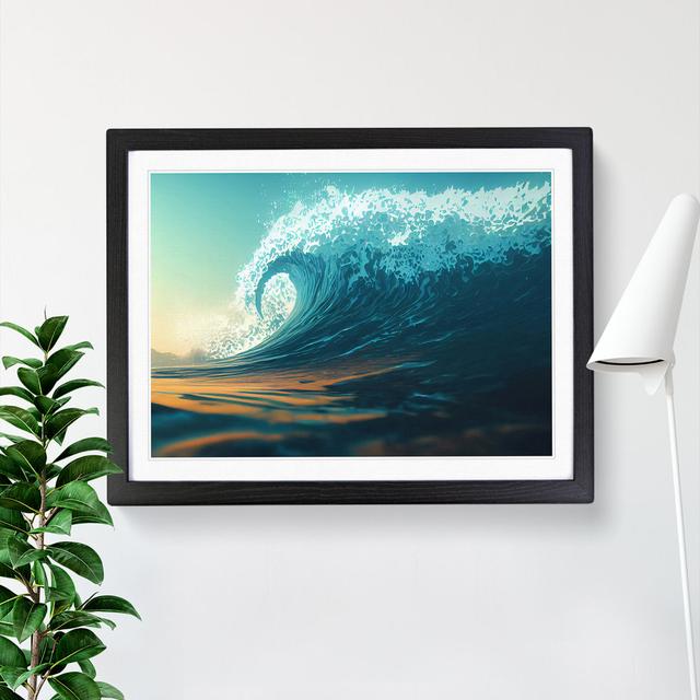 Charismatic Ocean Wave House of Hampton Frame Colour: Black Framed, Size: 34cm H x 46cm W x 2cm D on Productcaster.