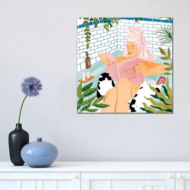 How To Have A Spa Day At Home - Print on Canvas Corrigan Studio Size: 45.72cm H x 45.72cm W x 3.81cm D, Format: Wrapped Canvas on Productcaster.