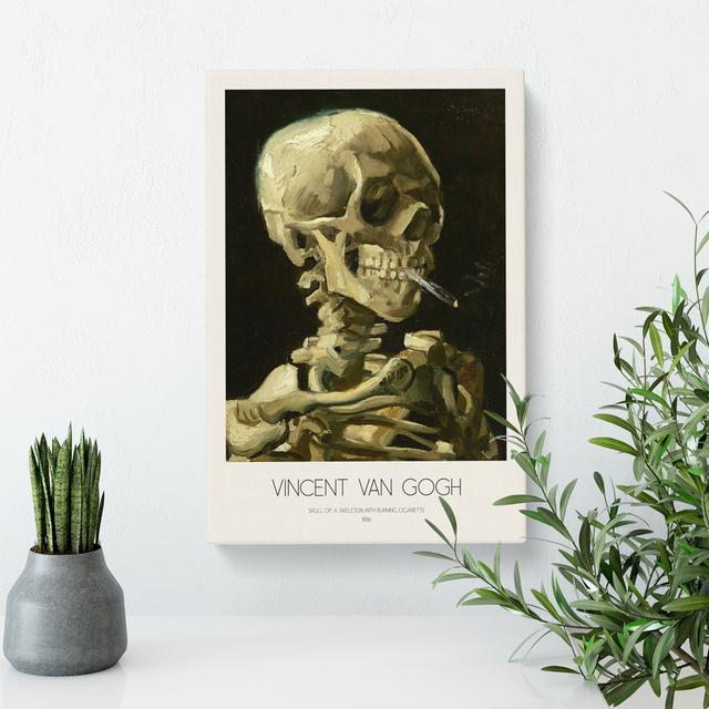 Skull Of A Skeleton With Cigarette With Border by Vincent Van Gogh - Wrapped Canvas Painting East Urban Home Size: 60cm H x 40cm W x 3cm D on Productcaster.