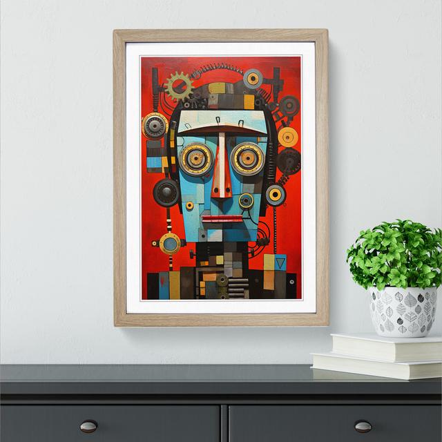 Robot Constructivism - Single Picture Frame Print on Wood Big Box Art Size: 34cm H x 25cm W x 2cm D, Frame Colour: Oak on Productcaster.