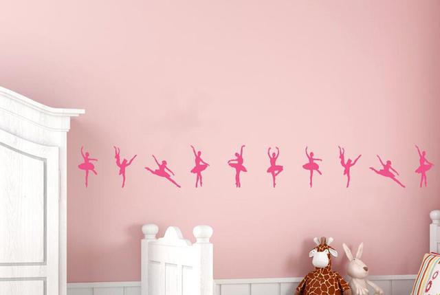 Ballerinas Dancing In A Row Wall Sticker East Urban Home Colour: Pink on Productcaster.