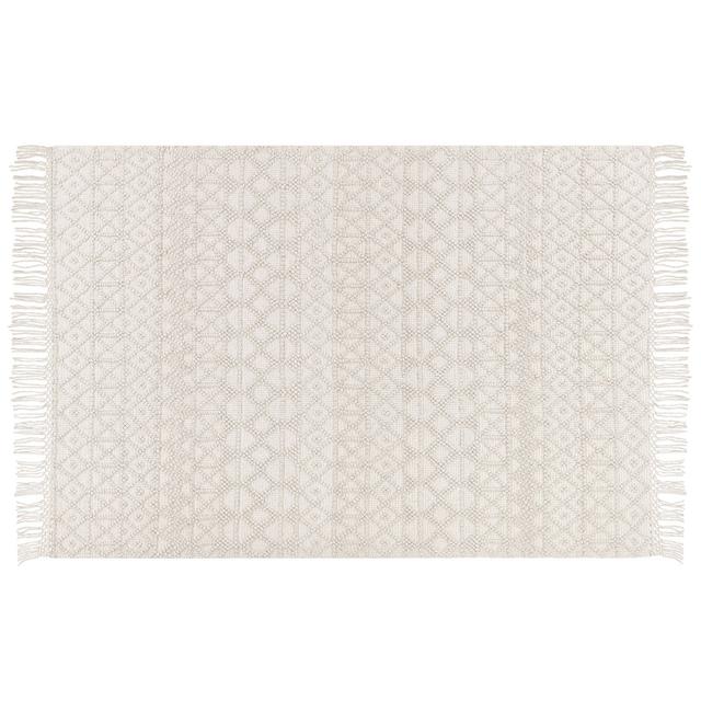 Oyens Geometric Hand Woven Beige Area Rug Bloomsbury Market Rug Size: Rectangle 200 x 300cm on Productcaster.