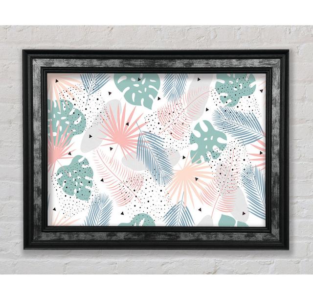 The Modern Cheese Plant Pattern Framed Print 17 Stories Size: 84.1cm H x 118.9cm W x 8cm D, Format: Silver/Black Framed Paper on Productcaster.