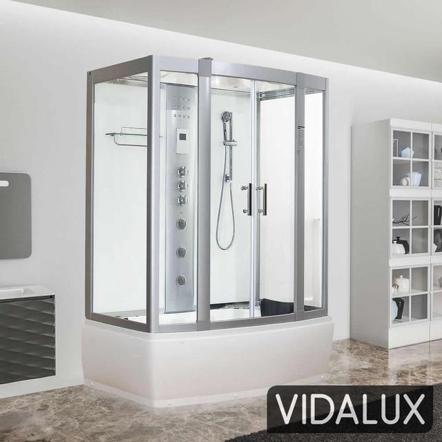 Vidalux Aegean 1500 Steam Shower Whirlpool 1500 x 900 Vidalux Colour: White on Productcaster.