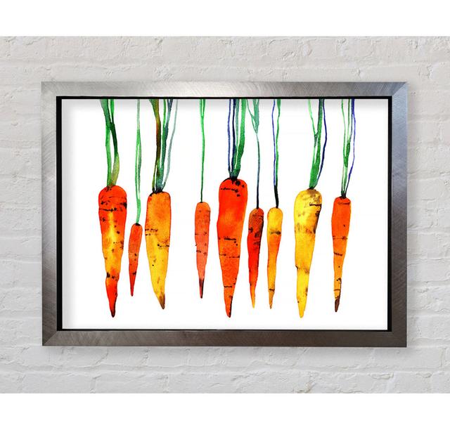 Dangling Carrots Framed Print August Grove Size: 100cm H x 141.4cm W x 3.4cm D, Format: Silver Framed Paper on Productcaster.