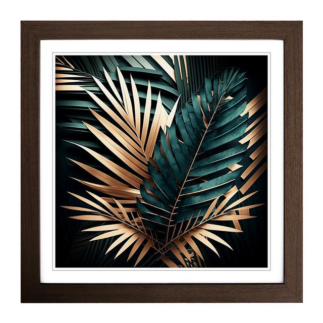 Palm Leaf Geometric - Single Picture Frame Art Prints on Wood Bay Isle Home Format: Walnut on Productcaster.