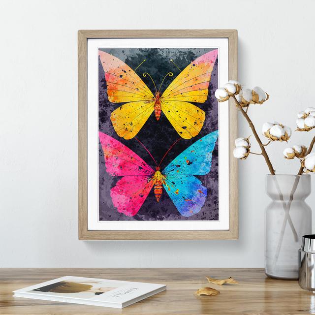 Colourful Butterflies No.3 - Picture Frame Graphic Art Brambly Cottage Size: 34cm H x 25cm W x 2cm D, Frame Colour: Oak Framed on Productcaster.