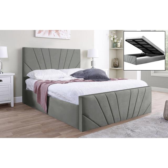 Burgoyne Upholstered Storage Bed Canora Grey Upholstery: Grey, Size: UK Single (90 x 190 cm) on Productcaster.