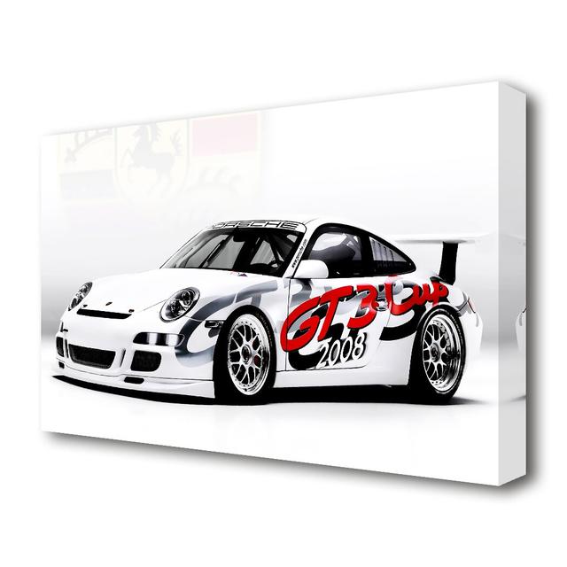 'Porsche 911 GT3 B and W Red' - Wrapped Canvas Photograph Print East Urban Home Size: 121.9cm H x 243.8cm W on Productcaster.